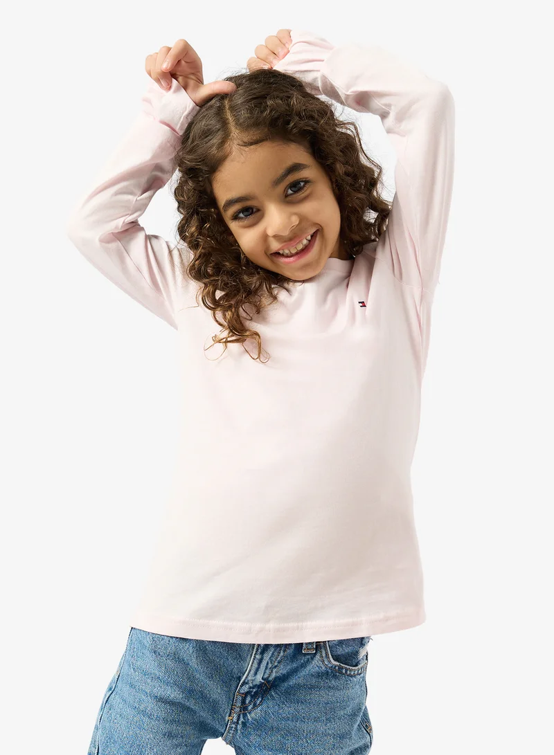 تومي هيلفيغر طقم قطعتين تي شيرت برقبة دائرية بشعار للأطفال